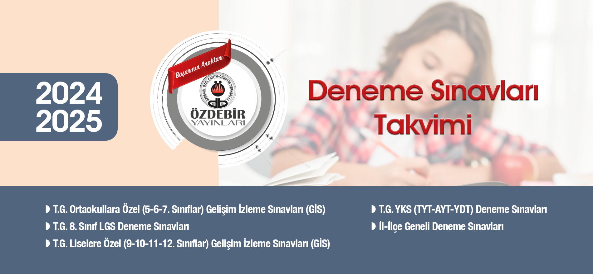 2024-2025 DENEME SINAVLARI TAKVİMİ